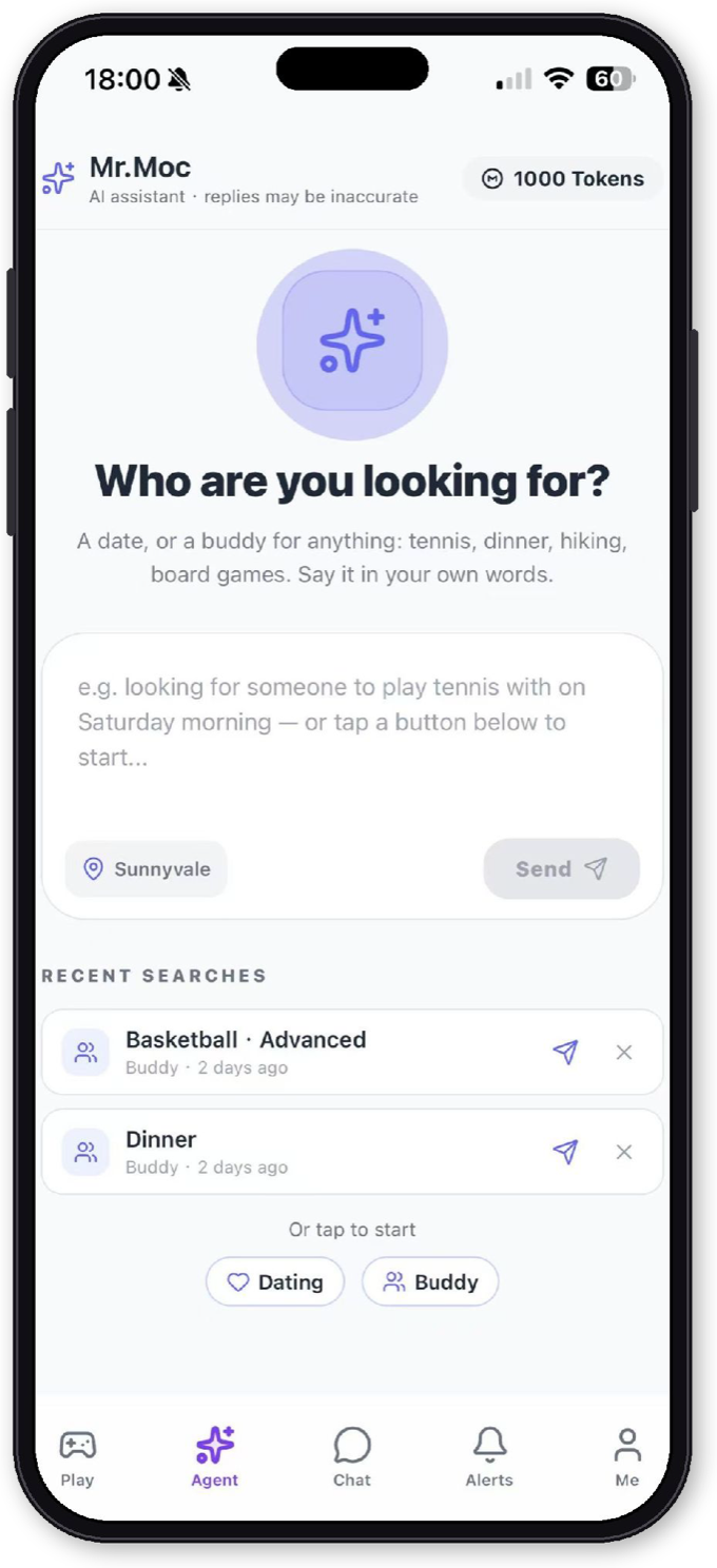 Mr.Moc asks who you are looking for and takes a request in your own words